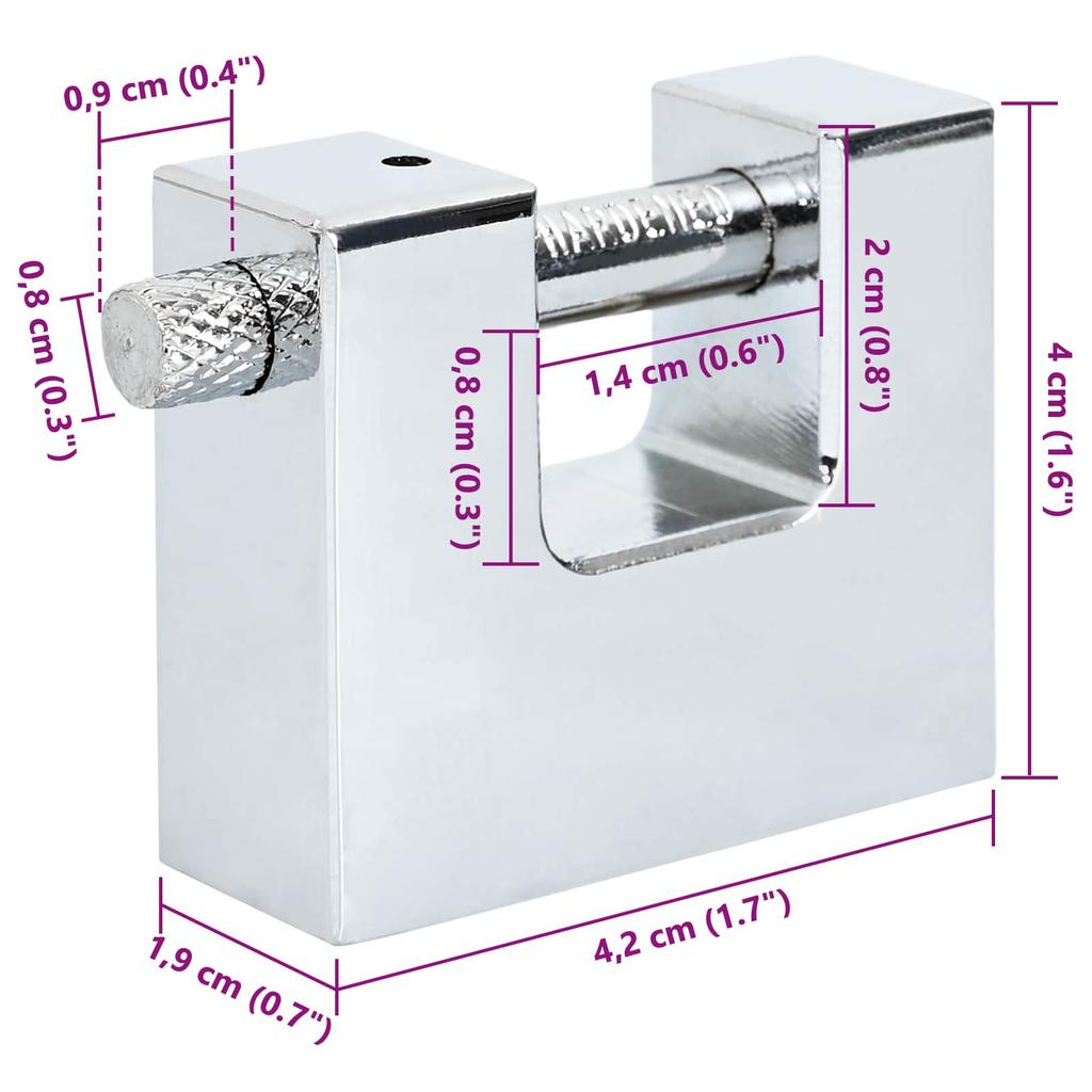Padlock Set 12 pcs Silver Steel