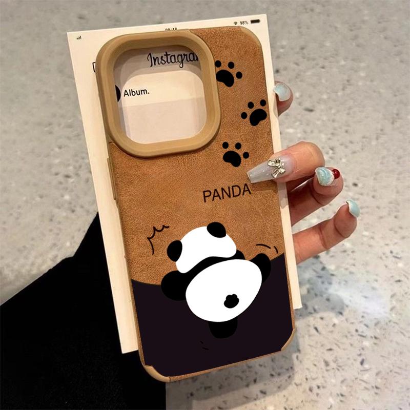 Cute Panda Pattern Phone Case For iPhone 17 Pro Max 16E 15 Pro 14 13 12 11 Mini AIR XS XR XS 8Plus Phone Cover