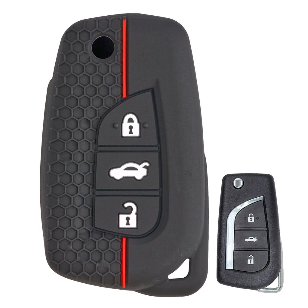 3 Button Silicone Remote Smart Car Key Chain Ring Cover Case Shell Protector For Toyota Auris Corolla Avensis Verso Yaris Aygo