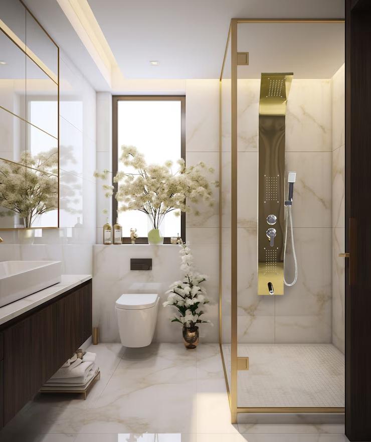 GOLD shower panel faucet