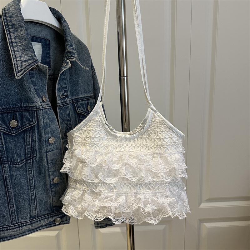 Повседневная сумка-тоут для отпуска, кружевная сетка, подмышечная, на плечо, портативная женская сумка, большая вместимость