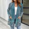 Женские легкие кардиганы с открытой передней частью, с длинными рукавами, повседневные, свободные, тонкие кардиганы с карманами