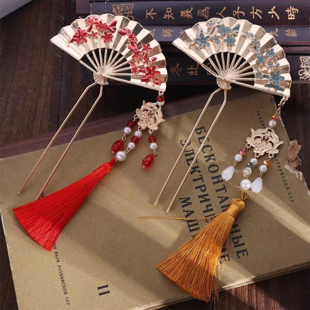 Neo-Chinese Styl Pearl Fringe Hairpin Alloy Pearl Hair Fork Bride Tiara Hairpin Evening Wear