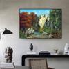 Realism Famous Artist Gustave Courbet River Rocks Forest Landscape Poster Canvas Painting Wall Art for Living Room Home Decor