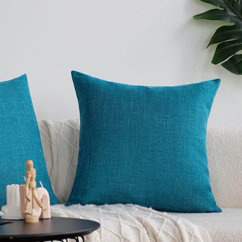 Плотный Лен Однотонная Наволочка для Подушки Дивана Подушка Гостиная Подушка для Спины Автомобиль Отель Поясничная Подушка