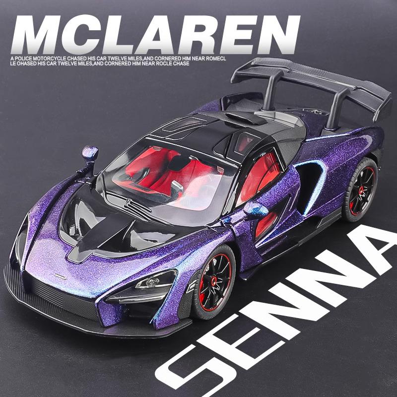 Масштаб 1/24 Mclaren Senna Сплав Металл Литой Модель Автомобиля Звук и Свет Коллекция Хобби Супер Гоночная Серия Подарок на Праздник День Рождения для Мальчика