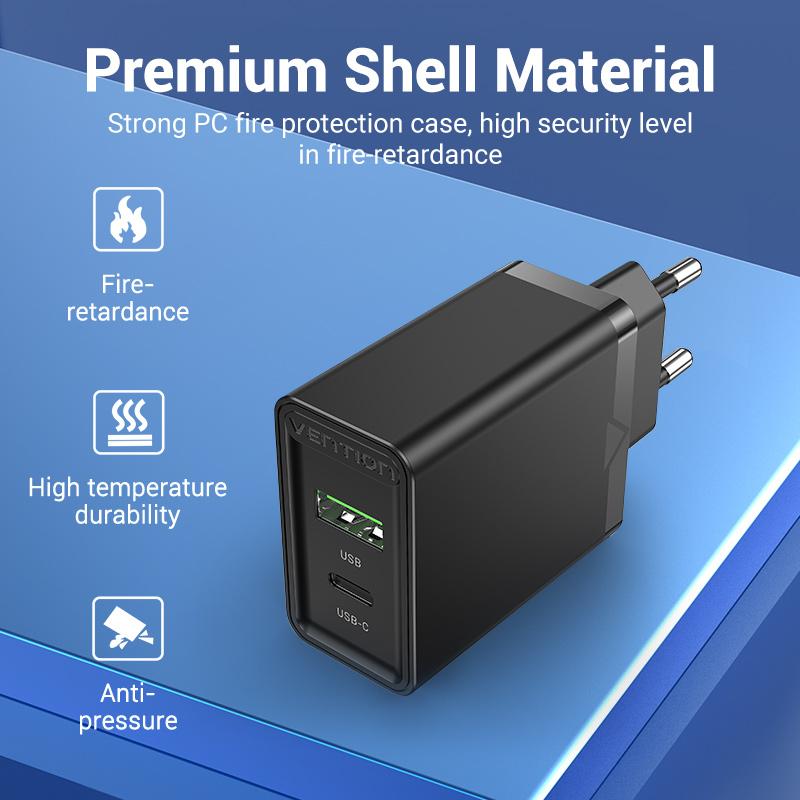 38W Fast USB Charger Vention Type C PD Fast Charging for iPhone 13 11 USB Quick Charge with QC 4.0 3.0 USB Portable Phone Charge