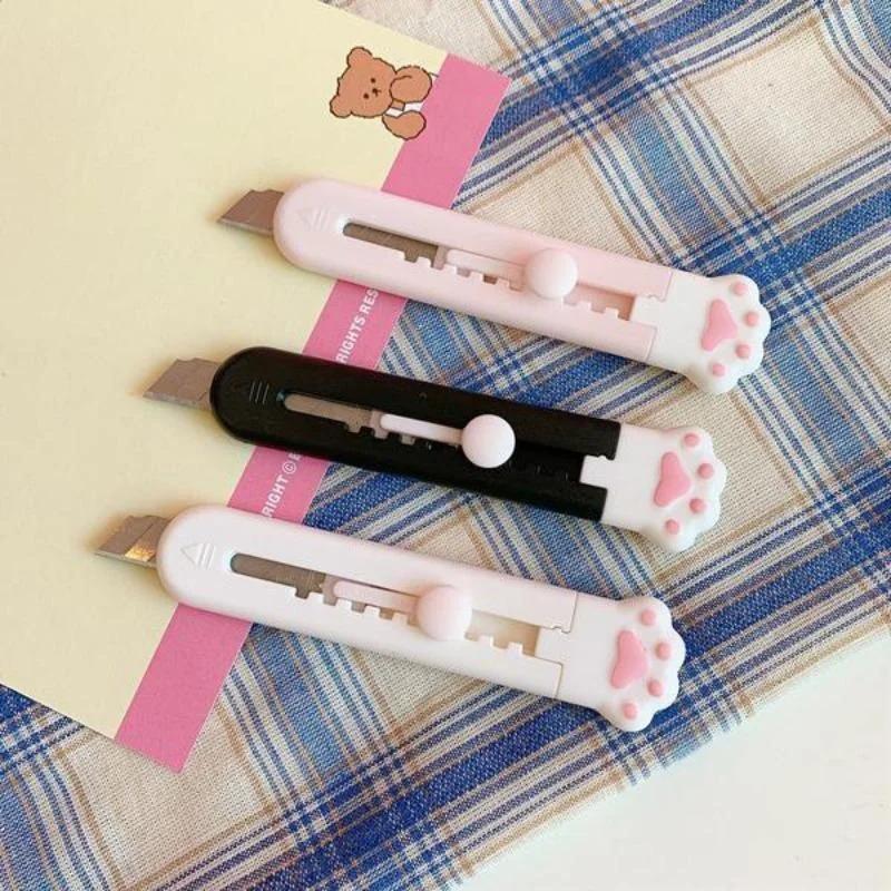 Kawaii Мини Карманный Художественный Канцелярский Нож Express Box Нож Для Бумаги Ремесленная Упаковка Заправляемое Лезвие Школьные Канцелярские Принадлежности