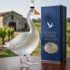 Frosted Glass Goose Shaped Liquor Bottle with Decorative Cap Unique Animal Decanter for Spirits and Collectibles in Gift Box Packaging
