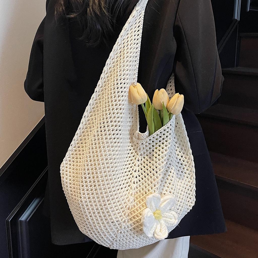 Пляжная сумка для путешествий на море, женская новая плетеная сумка с полым узором, большая вместимость, сумка-тоут через плечо, легкая летняя пляжная сумка для отпуска через плечо