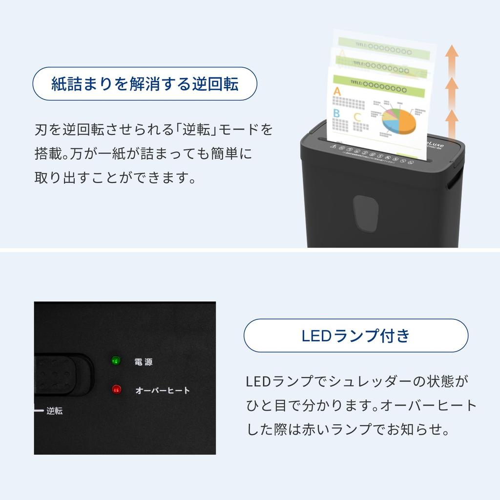 Уничтожитель бумаг Pure Luxe черного цвета для домашнего офиса, перекрестная резка, компактный пылесборник объемом 8 л, светодиодная лампа для кредитных карт, тихий, простой в эксплуатации [отечественный производитель]