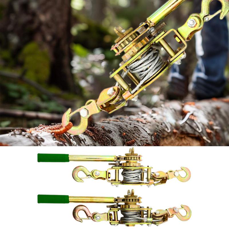 Wire Rope Tensioner sturdy Manual Ratchet Rope Tensioner 1-2T Machine Double Hook Hand Tightener For Emergency Pulling Car