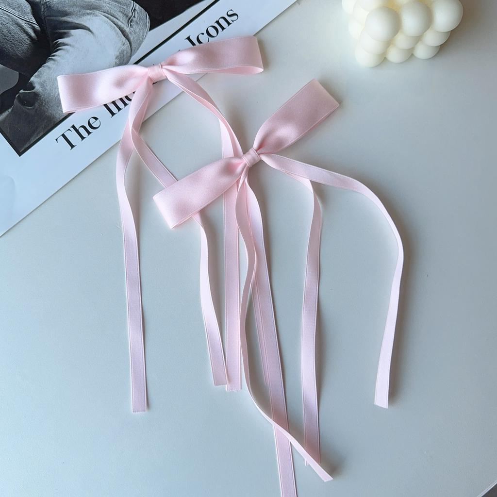 2PCS New Cute Princess Fashion Solid Ribbon Bow Lovely Girls Hairpins Children Headwear Hairgrip Hair Clips Hair Accessories