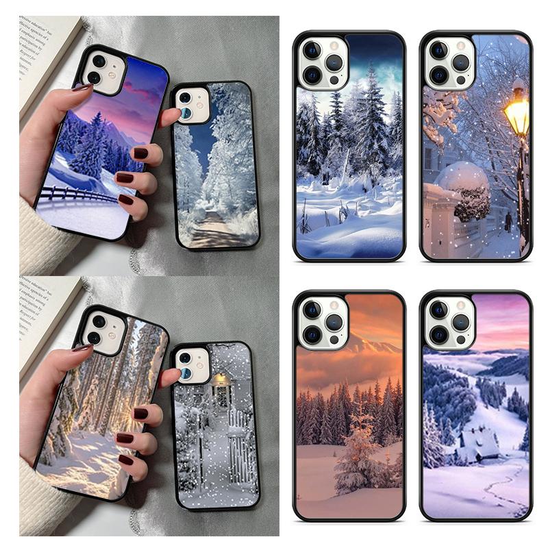 Winter Landscape Phone Case For iPhone 17 Air 13 12 14 15 16 Cover For Apple 14 15 16 Pro Max 6S Plus Coque