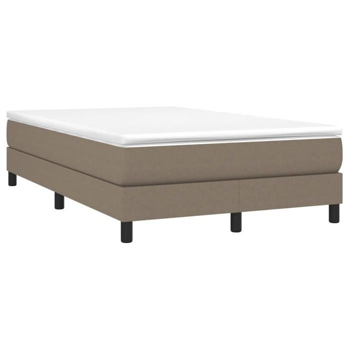 Cadre de lit avec matelas - Maison Exclusive - 120x190 cm - Tissu taupe - Relaxation maximale