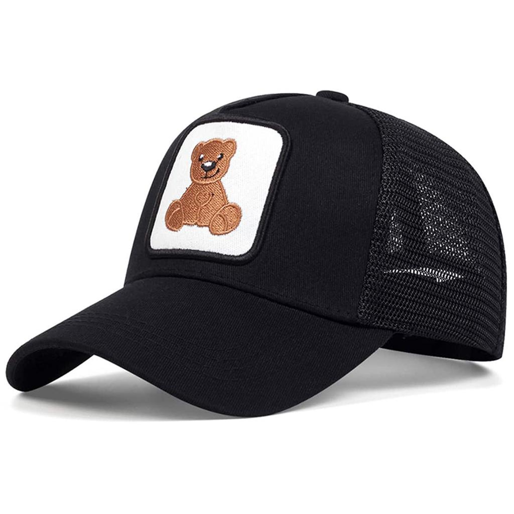 Unisex Little Bear Embroidery Baseball Net Caps Spring and Summer Outdoor Adjustable Casual Hats Sunscreen Hat