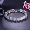 Jewelry Trend Charms Women 'S Tennis Bracelets Flower Shiny Zircon Luxury 925 Sterling Silver Wedding Accessories