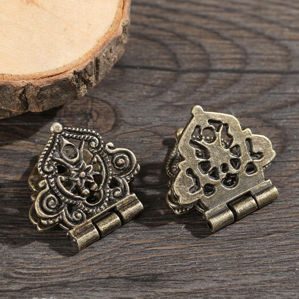 DIY Decorative Chinese Style Lace Vintage Mini Furniture Hardware Hollow Flower Butt Hinges Antique