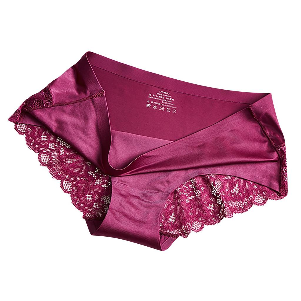 Ladies Sexy Lace Panties One Oiece Ice Silk Seamless Low-waist Briefs