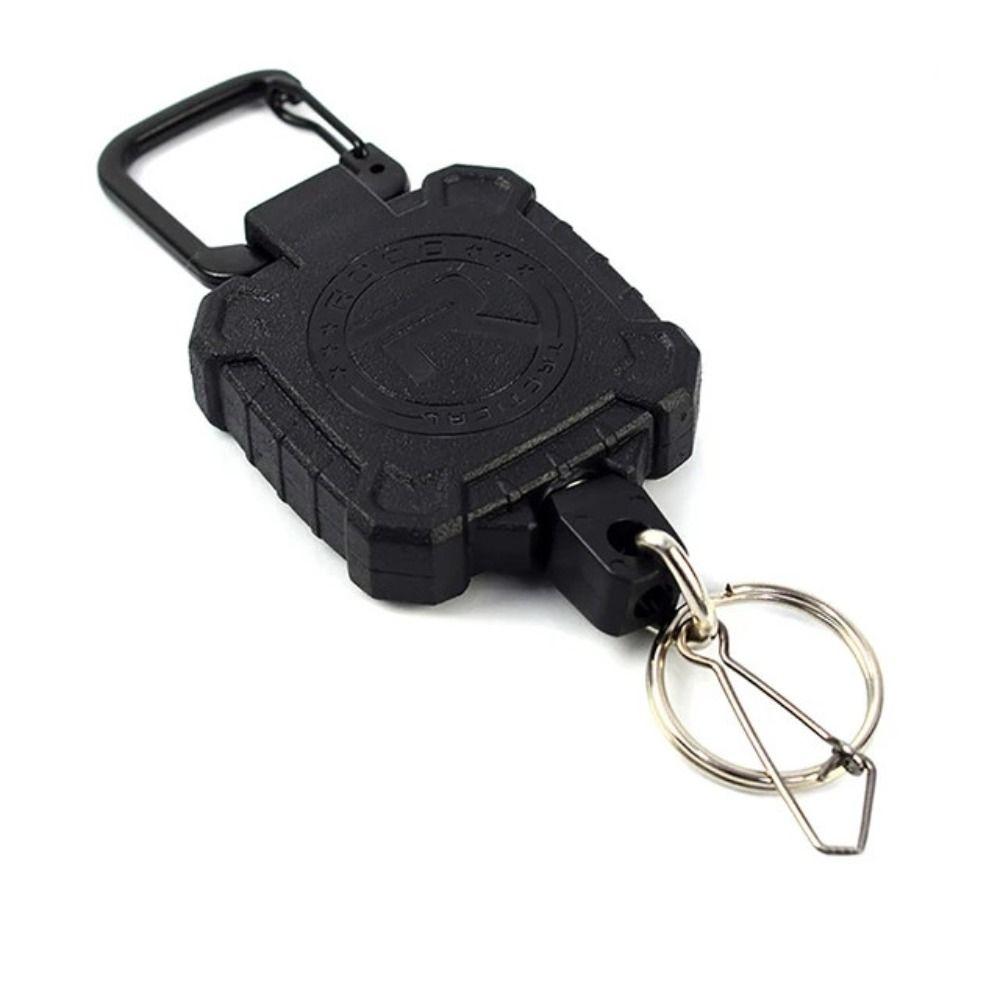 Steel Wire Rope Retractable Keychain High Strength Badge Holder Easy-to-pull Buckle ID Card