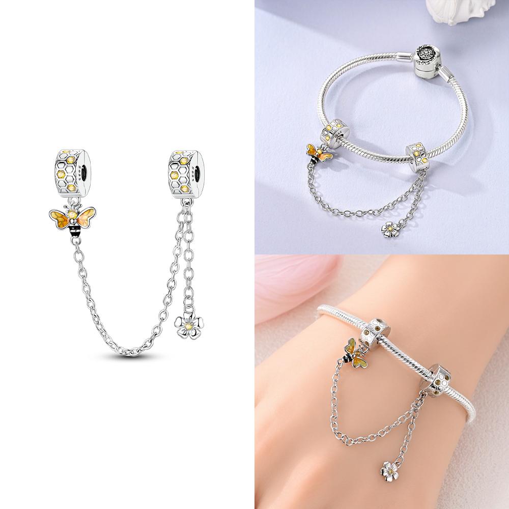 Charms 925 Silver Gold Exquisite Butterfly Pendant Maple Leaf Heart Beads Fit Bracelet Women Jewelry Diy Accessory Gift