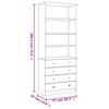 VidaXL Bookcase Drawers ALTA White 77x35x186.5cm Solid Pine Wood 353954