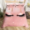 Pink Shiny Black Eyelashes Three-Piece Quilt Cover Digital Printing Bedding Set Bed Cover