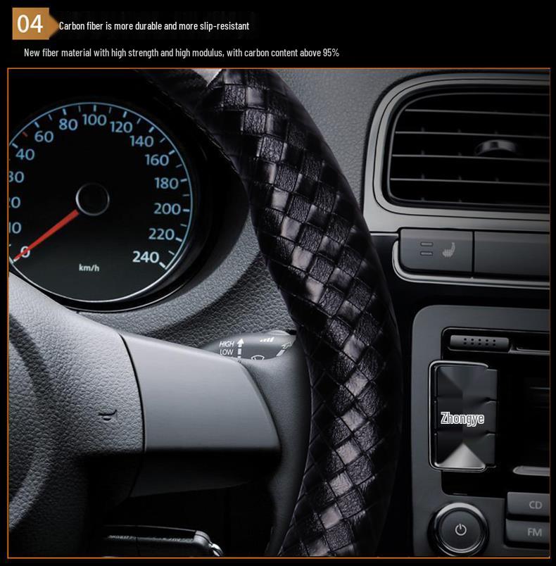 Jeep Compass, Wrangler, Cherokee, Renegade, Grand Commander & Grand Cherokee Steering Wheel Cover