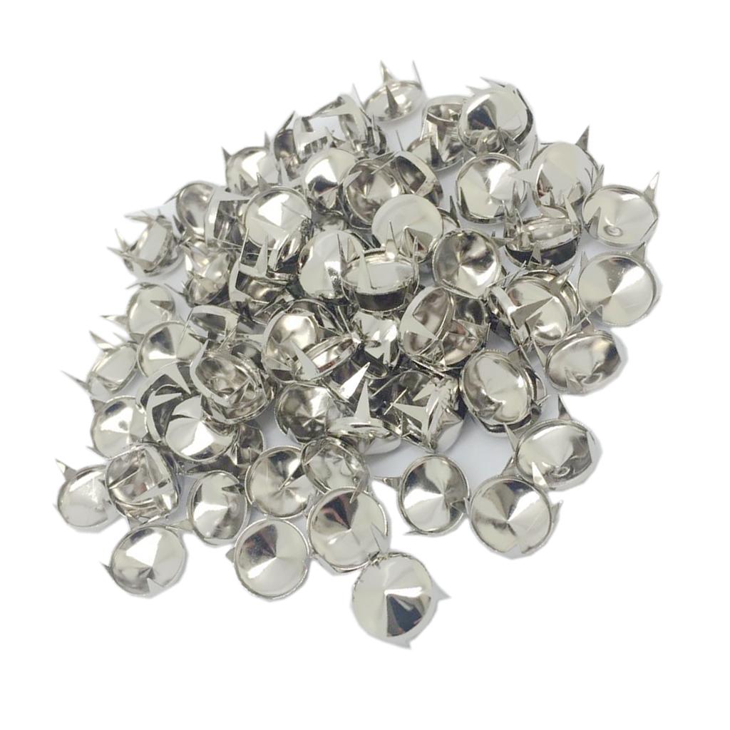 100pcs 12mm Cone Spike Metal Stud Rivet Punk Shoes Bag Clothes Accessories