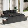 VidaXL Garden Sofa Set with Cushion 9 Pcs Black Poly Rattan, Modular Garden Sofa, Outdoor Furniture 3356718