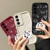 For Samsung S25 S24 S22 Ultra Plus S23 S21 S20 Fe A55 A54 A53 A52 A35 A15 5g Shockproof Panda Pattern Soft Silicone Lens Protection Phone Case Cover