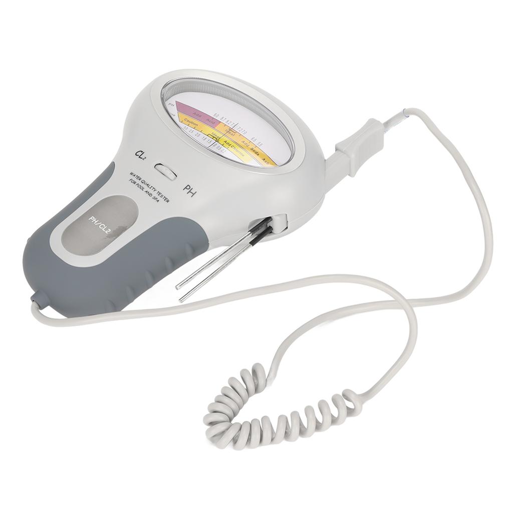 Water Chlorine and PH Meter Large Screen Battery Powered Portable Water Quality Tester with Probe for Swimming Pool Spa