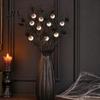 Halloween Horror Atmosphere Decor Black Artificial Branches, Scary Eyeballs Picks with Bats Pine Spooky Cones for Gothic Vase Filler, Floral