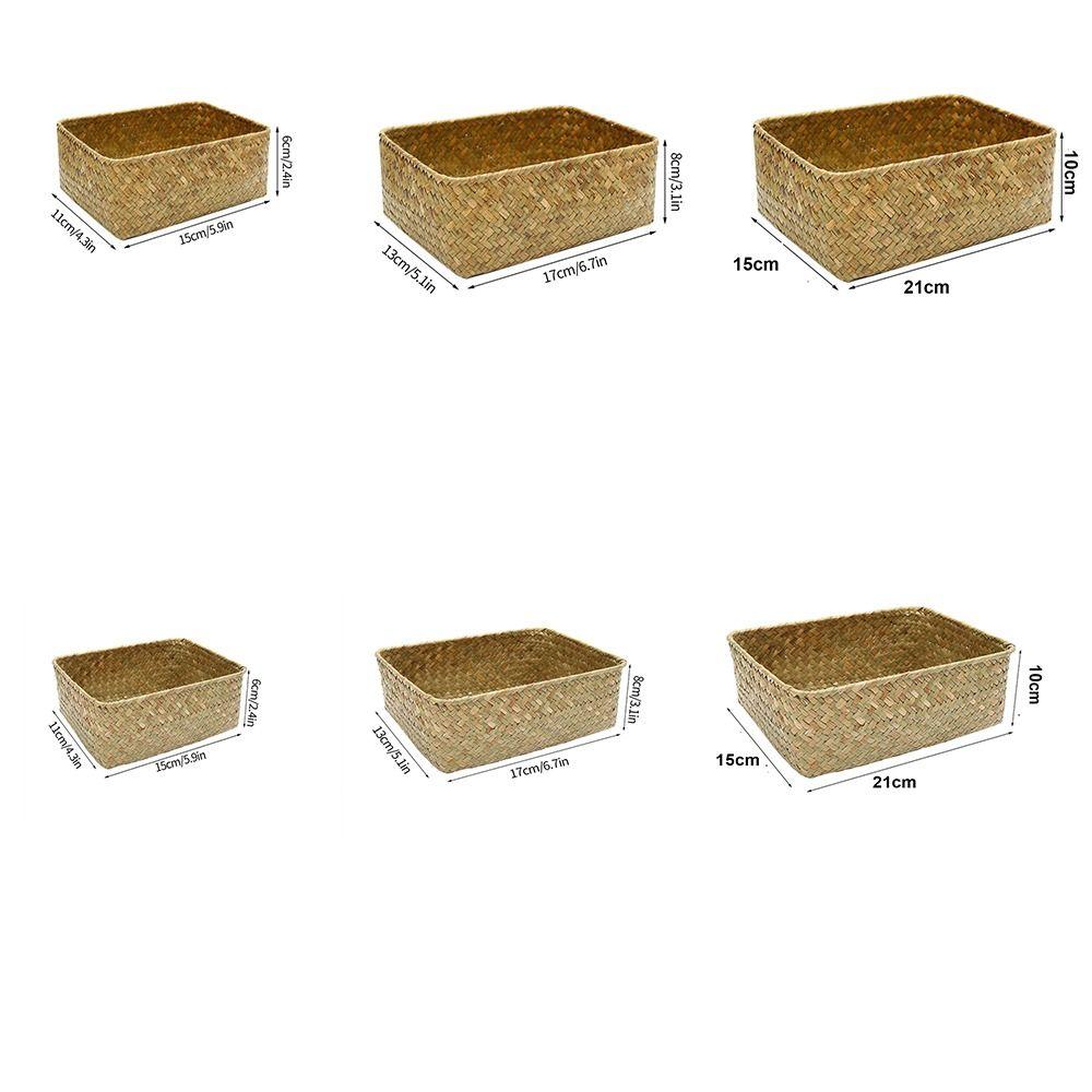 Cosmetic Storage Fruit Storage Box Storage Baskets Woven Seagrass Straw Rattan Basket Picnic Basket