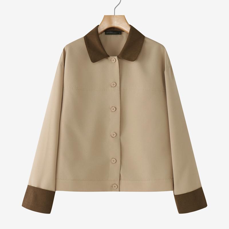 ZANZEA Женская блузка с отложным воротником, свободного кроя, с длинными рукавами и вставками