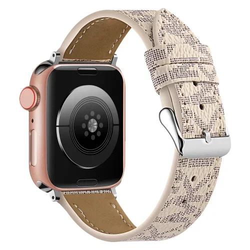 Роскошные ремешки для часов, совместимые с Apple Watch Band 38 мм 40 мм 41 мм 42 мм 44 мм 45 мм, Дизайнерский ретро-кожаный ремешок Классический Ban