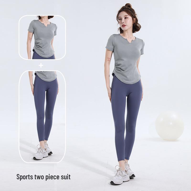 2025 Весна/Лето Быстросохнущий Спортивный Комплект Йоги – Облегающий Покрой, Короткий Рукав Одежда Для Фитнеса