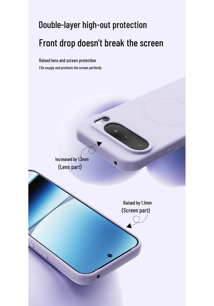 Совместим с Google Pixel 10 Pro XL, Магнитный силиконовый чехол, Защита от падения для мужчин и женщин, подходит для Pixel 9A.