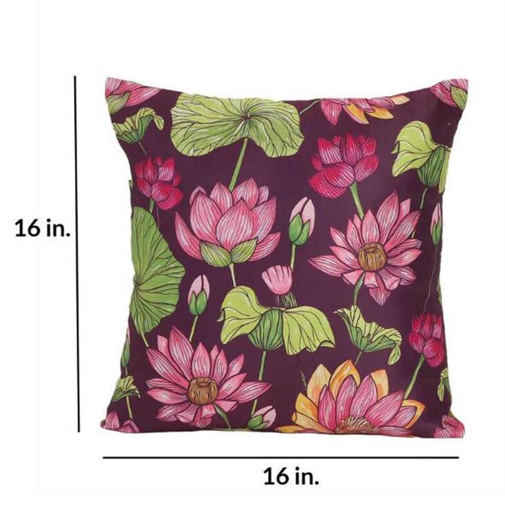 Чехол для подушки KOKO MAISON INC Lotus Garden Polystain (Упаковка из 2 шт.) | Закрытие клапаном | Цифровая печать