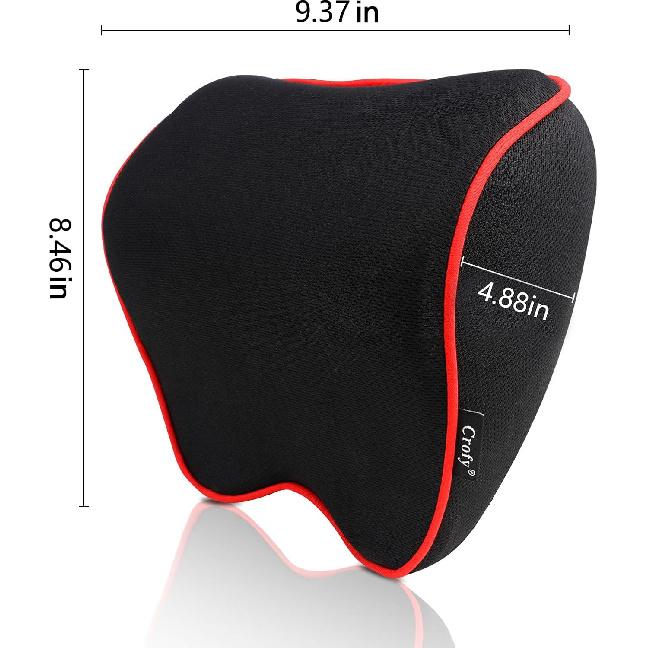 Crofy 2 Pack Car Neck Pillow, Softness Car Headrest Pillow For Driving With Adjustable Strap, 100% Memory Foam And Breathable Removable Cover,