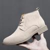 Men Boots Leather Suede Shoes Men Fashion Chelsea Ankle Boots Men'S Shoes Man Lace-Up Casual Shoes Male Comfortable Outdoor Boot