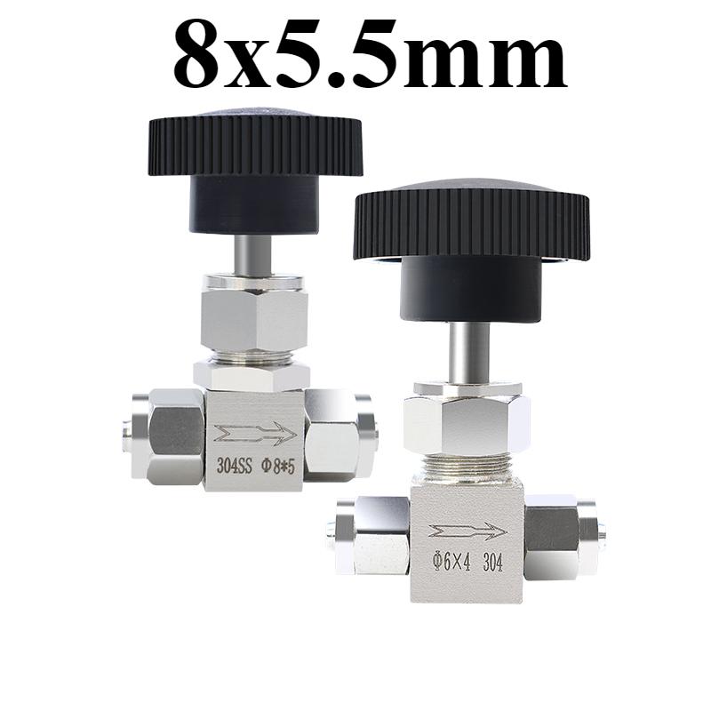 6 8 10 12 мм 1/4" 3/8" 1/2" Дюймовый Шланг Быстрозажимной Игольчатый Клапан из Нержавеющей Стали 304 Регулировка Потока Воздух Вода Масло