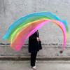 Belly Dance Veil Poi Faux Silk Scarf with Poi Ball Throwing Balls Scarf Poi Streamer Colorful Silky Flag
