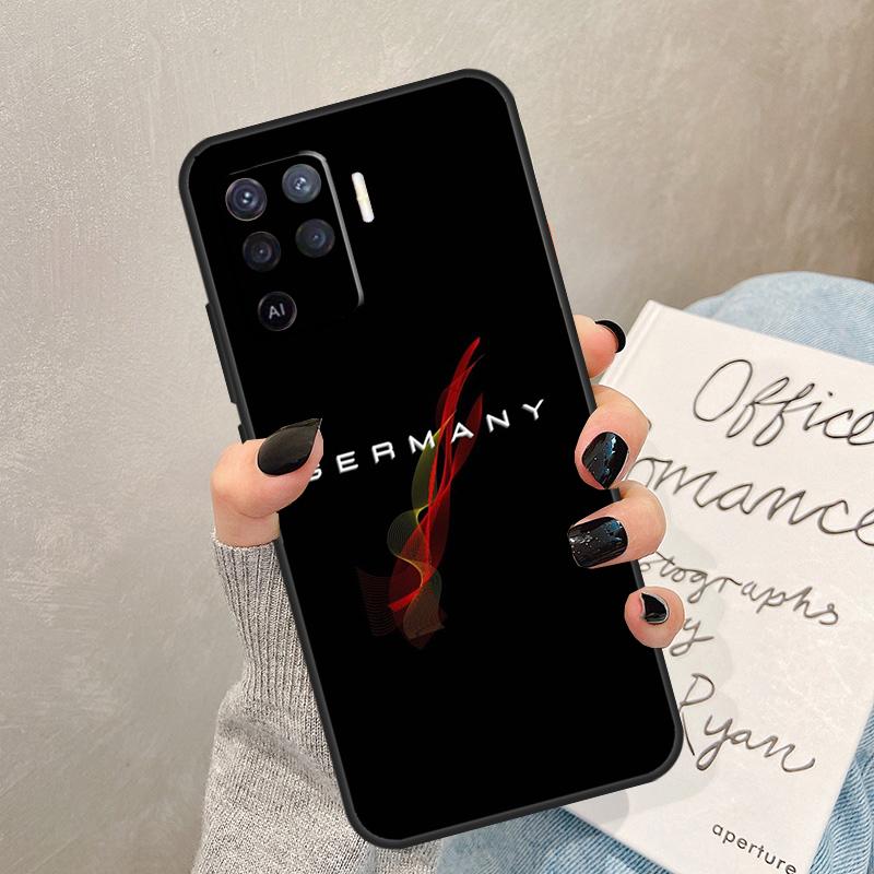 Чехол-эмблема с флагом Германии для Oppo A78 A98 A18 A38 A58 A60 A80 A40 A77 A57 A17 A74 A54 A94 A96 A76 A16 A15 A5 Pro