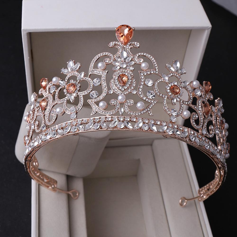 Bridal Crown Tiara Baroque Birthday Princess Hair Accessories Knot Wedding Red Headband Accessories