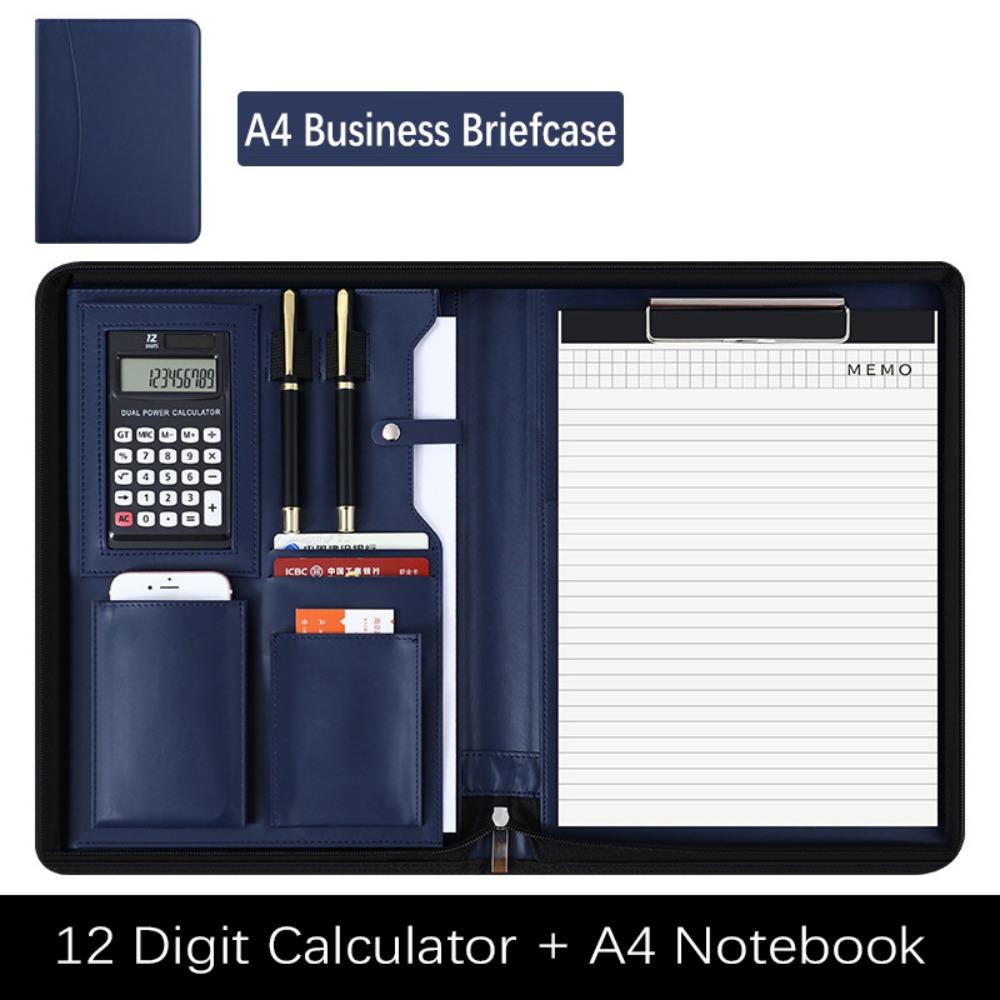 Папка для файлов формата А4 на молнии с калькулятором, блокнот для заметок на совещании, портативный бизнес-блокнот, совещание