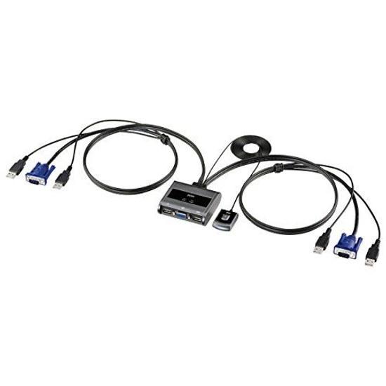 Sanwa Supply 2-портовый USB VGA KVM-переключатель с проводной выносной кнопкой SW-KVM2UUS