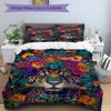 3PCs Leopard Floral Print Design Cover Set, Breathable Fabric, Machine Washable (1 Duvet Cover + 2 Pillowcases) (Without Quilt) yy250911094
