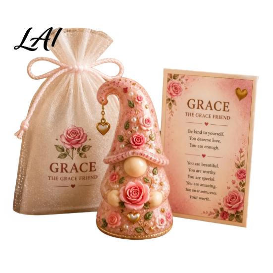 Gnome Ornament Emotional Support Figure with Card And Encouragement Gift for Her Gauze Bag Positive Energy Women Decor