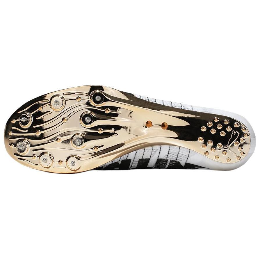 Puma EvoSpeed Sprint Nitro 2 Удобные Нескользящие Прочные Низкие Кроссовки для Спринта Унисекс Белые Черные Золотые 312243-01